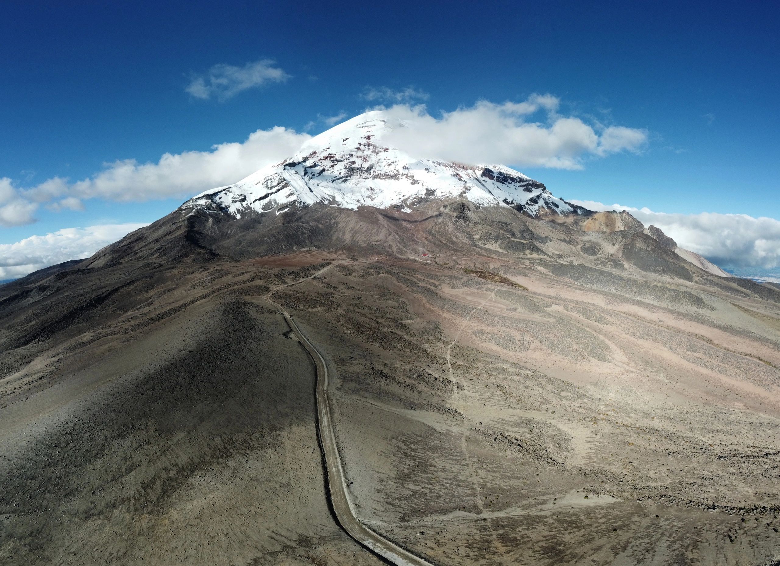 Mountain road landscape in Ecuador representing road travel and adventure.